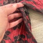 Peruvian Connection  Red & Black Long Sleeve Dress XS Fit and Flare Viscose Blend Photo 7