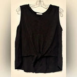 Karlie  black tie front sleeveless blouse tank top size L Photo 0