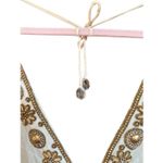 Kareena’s Embellished Silk Maxi Dress‎ One Size Halter Neck Fairy Y2K Bohemian White Size M Photo 7