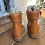 Coach Monroe Shearling Brown Leather Ankle Booties Size 7.5 Like New Photo 2