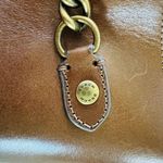 Coach Brown Leather Metal Chain Slip On Clog With High Chunky Heels - US 9.5 Photo 5