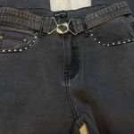Bebe NWT high rise straight leg embellished charcoal wash jeans gray denim 8 Photo 4