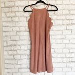Alya  Blush Pink Microfiber Scalloped Dress Medium Photo 3