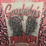 Pink Leopard Print Women's Sweater Crewneck Western Somebody's Problem Size XL Photo 4