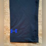 Under Armour  Heat Gear Women’s Sz‎ S Fitted Black/Royal Blue Capri Leggings Photo 7