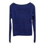 Athleta  Long Sleeve Laser Cut Sweater Royal Blue Size XXS Photo 2