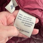 GH Bass Co Quilted Jacket Womens Large Burgundy Red‎ Nylon Goose Down Red Photo 7