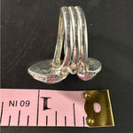 Sterling Silver Pink and Green Moonstone Two Stone Triple Band Ring Size 7 Photo 6