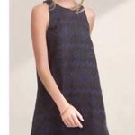 Aritzia Wilfred Trompette Embroidered Geometric Linen Sleeveless Dress Black XS Photo 11