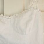 Reformation  The Andie Mini Dress White Linen Blend Ruffle Bustier Smocked Back 8 Photo 7