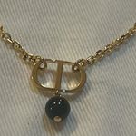 Christian Dior PETIT CD NECKLACE Gold-Finish Metal and a Black Resin Pearl Photo 2