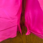 Diane Gilman 1X Pink 100% Silk Blouse Beaded Button Up Pocket Artsy Shirt Photo 3