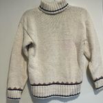 Liz Claiborne VTG Petite Geometric Cotton Diamond Knit Winter Christmas Sweater. Photo 1