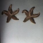 Gold Starfish Stud Flat Backed Pierced Earrings Gold Photo 4