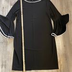 Nik And Nash Womens Dress Sz L Black Long Bell Sleeves Midi Boat Neck Photo 3