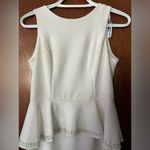 Cashet white shimmer animal/snake print above knee beaded peplum dress Size 10 Photo 2