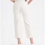 American Eagle Outfitters AEO Wide Leg Crop Stretch Jeans Raw Hem Off-White 20 Photo 2