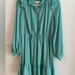 LC Lauren Conrad  Teal Ruffle Long Sleeve Mini Dress Size L Photo 1