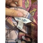 Old Navy  Size Small Pink Multicolor Cropped Plaid Flannel Boyfriend Shirt Photo 10