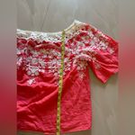 Flying Tomato Summer Tropical floral crochet orange White top plus Size 2X Photo 12