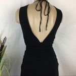 Bebe Black Sleeeveless Plunge Front Draped Sleeveless MIDI Dress S Photo 5