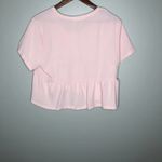 Romwe NWT  pink tier short sleeve blouse top Photo 4