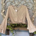 Gypsy  and Moondust Chalk Surplice Long Bell Sleeve Cropped Womens XS Photo 11