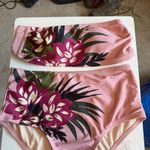 Kona Sol  2 Piece High Waist Bikini Swimsuit‎ Pink Hawaiian Floral M Photo 1