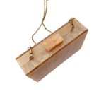 None Acrylic Clutch Bag with Removable Chain Shoulder Strap Peach and Gold Photo 5