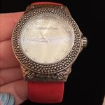 Coldwater Creek Vintage  Red Suede Cuff Watch Photo 4