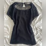 ZARA  Black Mini Dress with Silver Beaded Neckline Photo 1