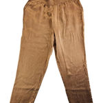 Soft Surroundings Soft Surroundings Textured Silky Pull-on Pants Dark Gold Size L Photo 0