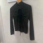 Thakoon X RTR Tie Back Black Turtle Neck Size Medium Black Photo 4