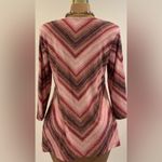 JM Collection  Metallic Red Pink Browns Gold Zig Zag Lines. Gold Jewel . Sz M. Photo 6