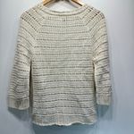 Gap  Vintage Cotton Wool Angora Blend Loose Knit Cream 3/4 Sleeve Cardigan Medium Photo 5