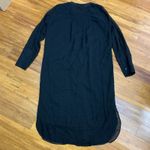 Club Monaco  Black‎ Silk Sheer Chiffon Long Sleeve Midi Dress Size 4 Shirt Dress Photo 3
