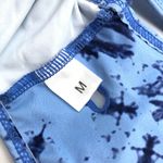 Womens Bikini Top Keyhole V Neck Tie Dye Removable Cups Blue M Size M Photo 2