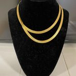 Napier 28” Gold Tone Herringbone Necklace Chunky Classic Gold Photo 0
