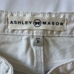 Ashley Mason  size 31 cream color cropped distressed denim jeans Photo 1