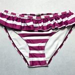 Purple Stripe Ruffle Swim Beach Cheeky Flirty Boho Bikini Bottom S Small Photo 0