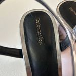 Reformation  Silver Metallic Platform Block Heels Size 7 | Square Toe Party Shoes Photo 6