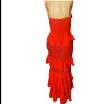 Majorelle  Red Chiffon Ruffled Lace Maxi Dress
size S Photo 5
