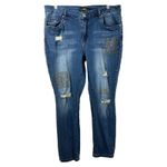 Midnight Velvet‎ Size 14 Jeans Rhinestone Distressed Blue Skinny Mid Rise 829 Photo 0