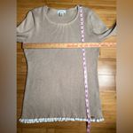 Calvin Klein  Womens Beige Pullover Ribbed Long Sleeve lettuce hem Sweater|Sz:L Photo 7