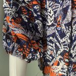 Maeve ANTHROPOLOGIE  Cathy Pleated Blue Jungle Top Medium Photo 6