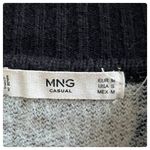 Mango MNG Casual Fuzzy Knit Checkered Mock Neck Sweater Size Medium Photo 7