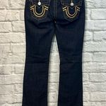 True Religion  Women’s 27x32 Low Rise Bootcut Flap Pocket Dark Wash Blue Jeans Photo 9