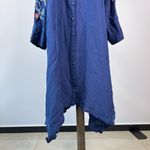 Johnny Was NWOT  Silk Embroidery Floral Violawide Cuff Seaside Midi Dress Size XL Photo 3