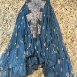 Free People Asymmetrical Blue Dress with White Patterns Photo 0