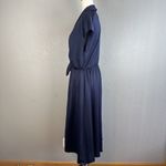 Gal Meets Glam Womens Margie Midi Dress 8 Navy Blue Tie Front Short Sleeve Photo 2